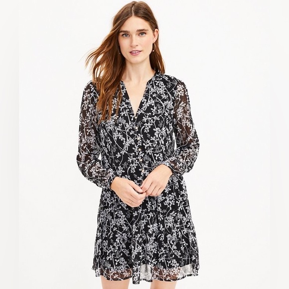 Tall Vine Drop Waist Shirtdress.LOFT SIZE XS - Picture 1 of 9